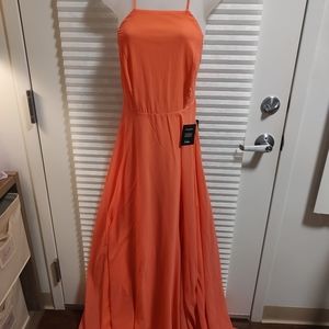 Elegant Coral Spaghetti Strap After Five